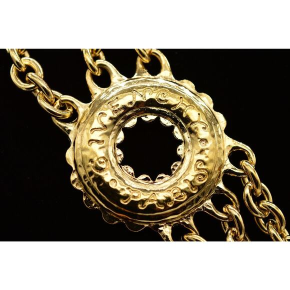 Givenchy Vintage Logo Necklace Paris Chunky Multi-Chain Runway Signed 1980s BinN - Picture 1 of 12